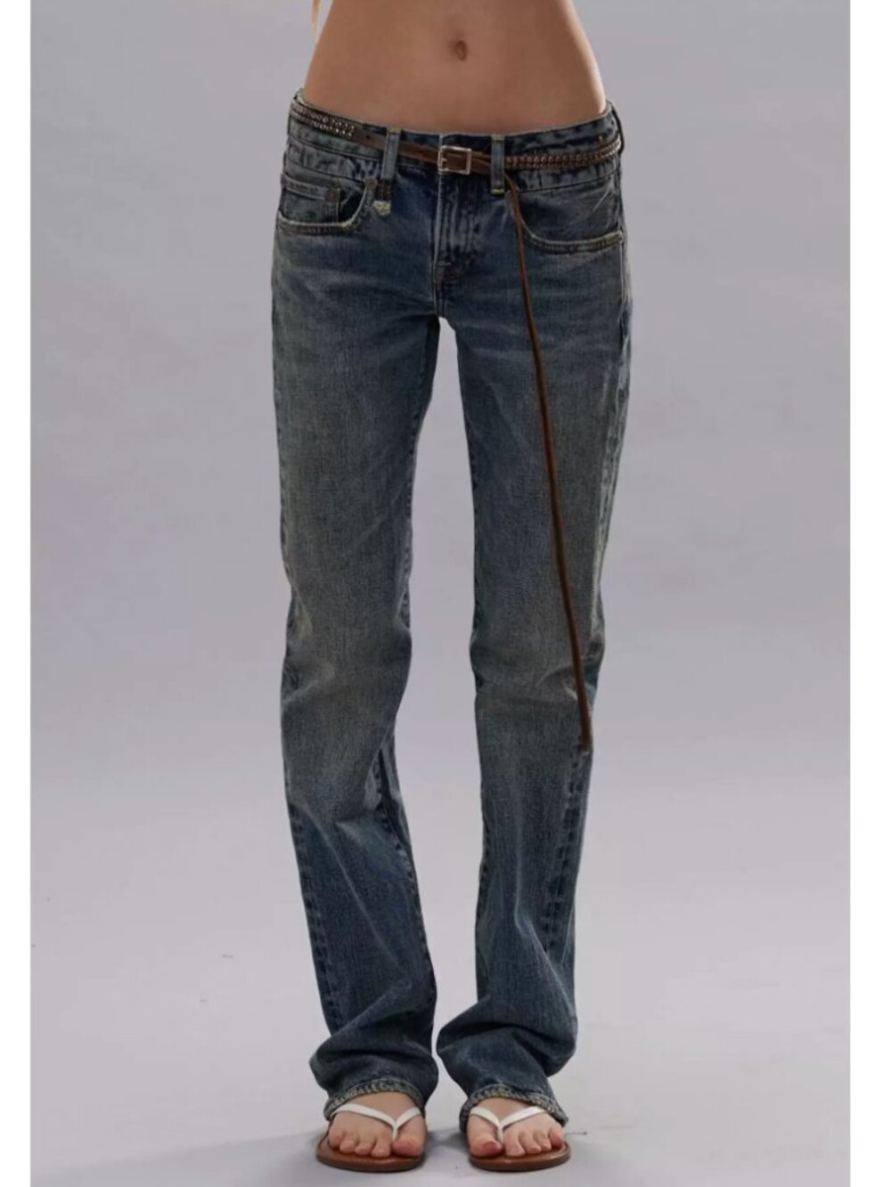 NWT R13 Tobi Boy Jeans 24/25/26/27/29 Glade Blue Stretch - Picture 2 of 10